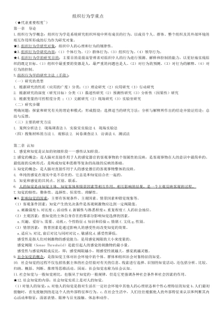 北京工商大学组织行为学曹正进期末考试重点