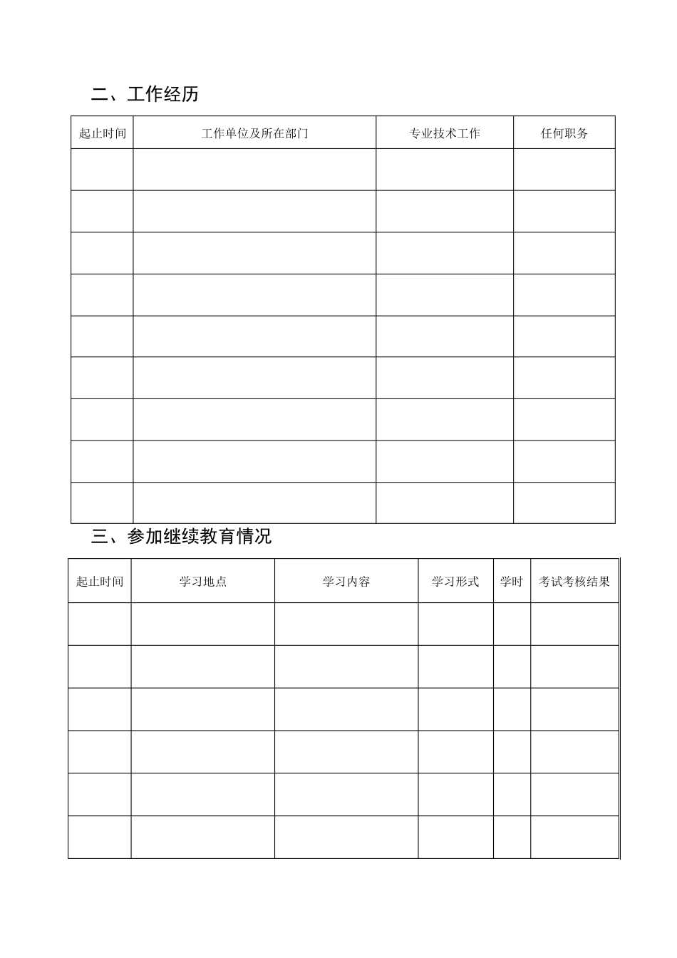 北京市专业技术资格评审申报表_第3页