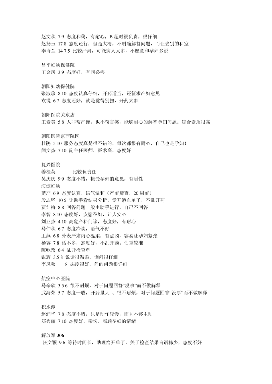 北京市产检医院各医师综合能力评价表_第3页