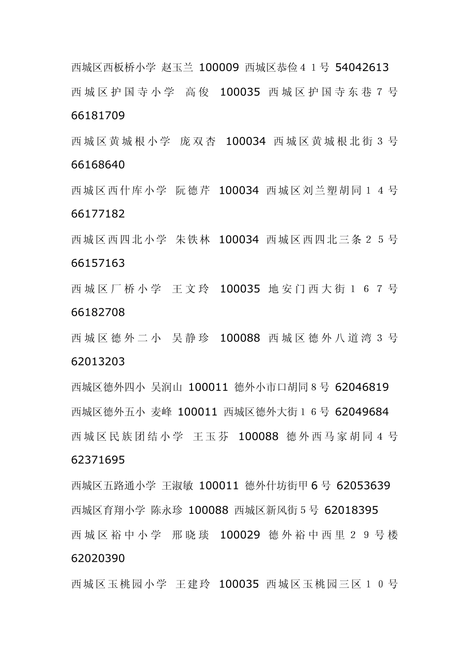 北京市城区小学一览表_第2页