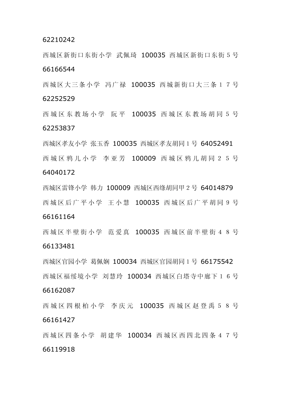 北京市城区小学一览表_第3页