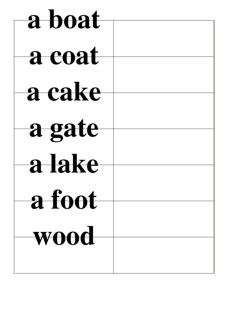 北京市朝阳区英语一年级上册单词卡片带图可打印_第1页