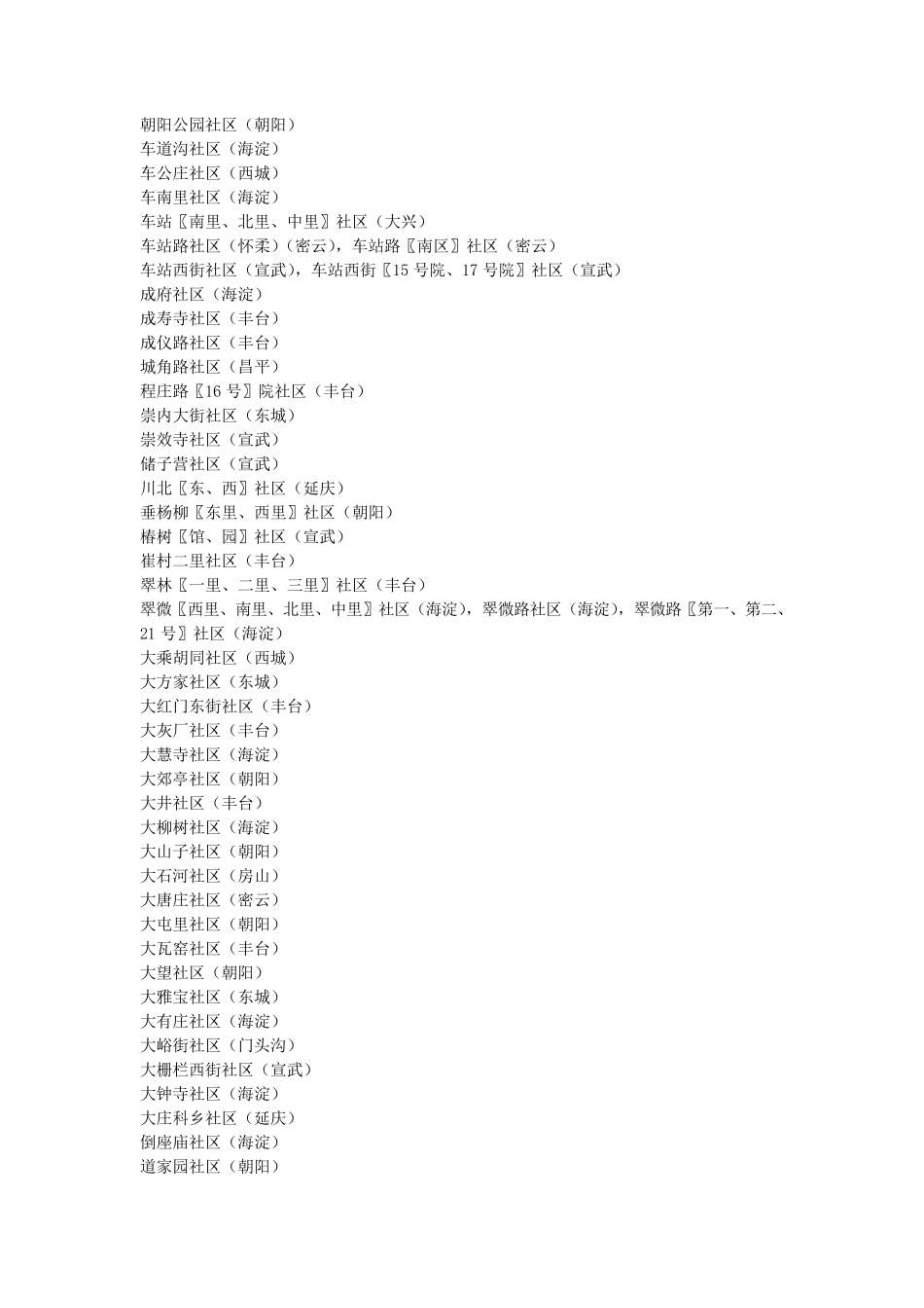 北京市社区一览表(排序)_第3页