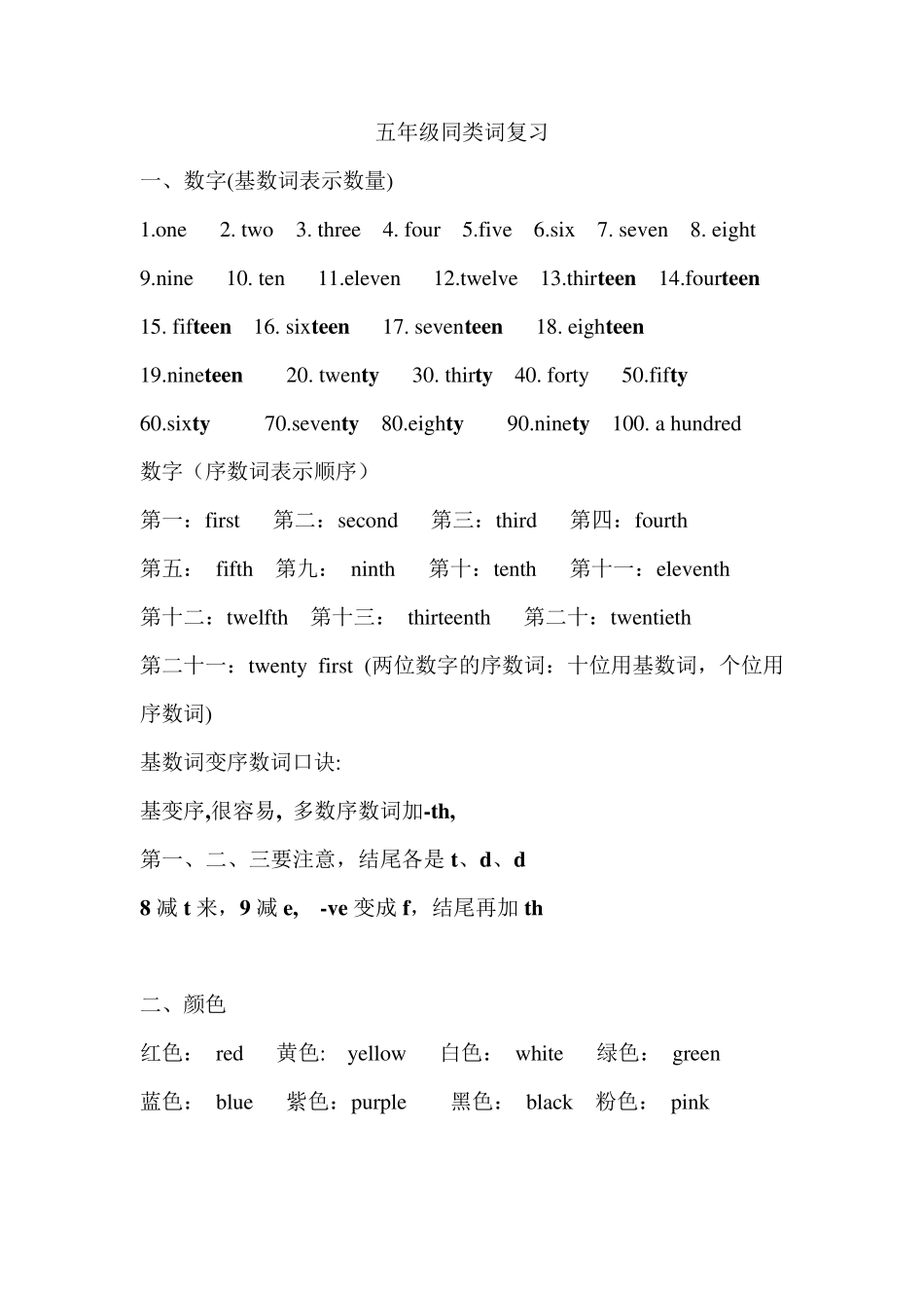 北京版小学英语同类词总结_第1页