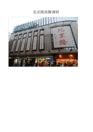 北京路商圈调研分析报告