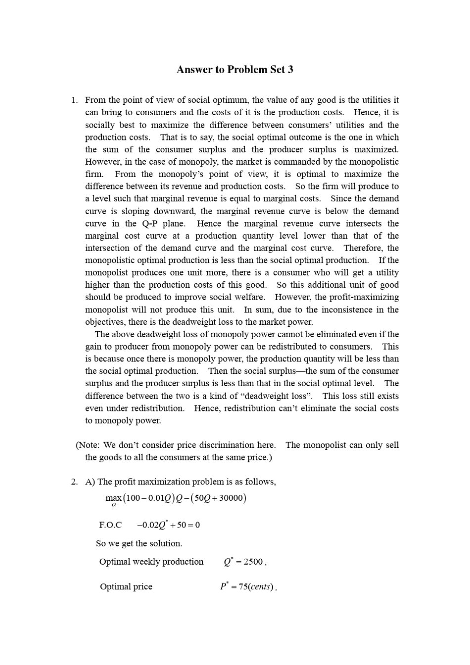 北大光华微观经济学作业答案09SolutionPS3_第1页