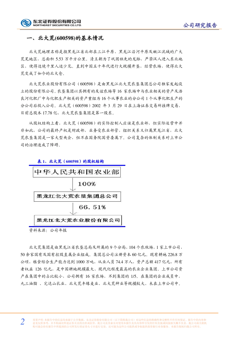 北大荒(600598)调研报告_第2页