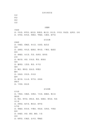 北宋行政区划