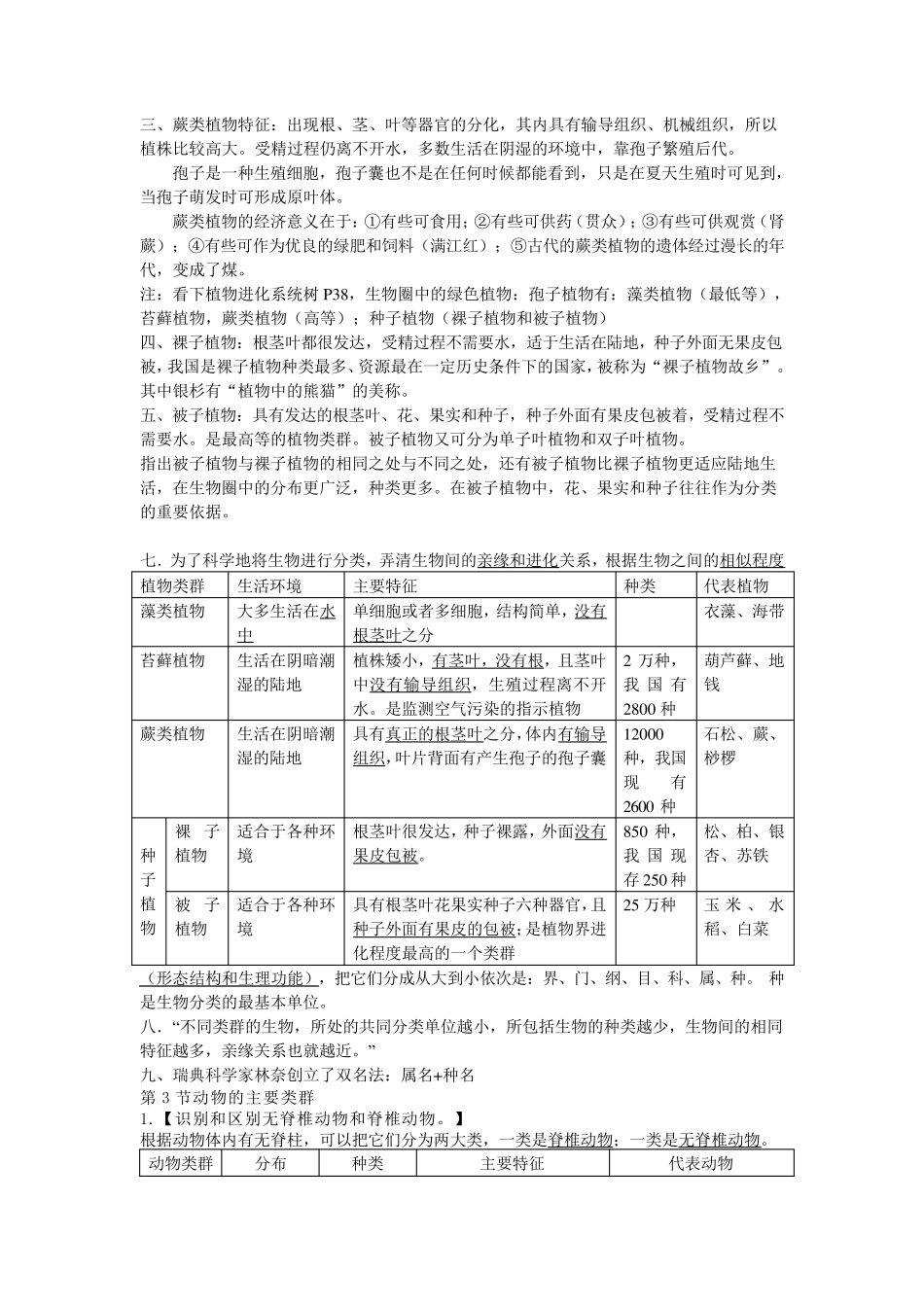 北师大版八年级下册生物复习提纲汇总_第2页