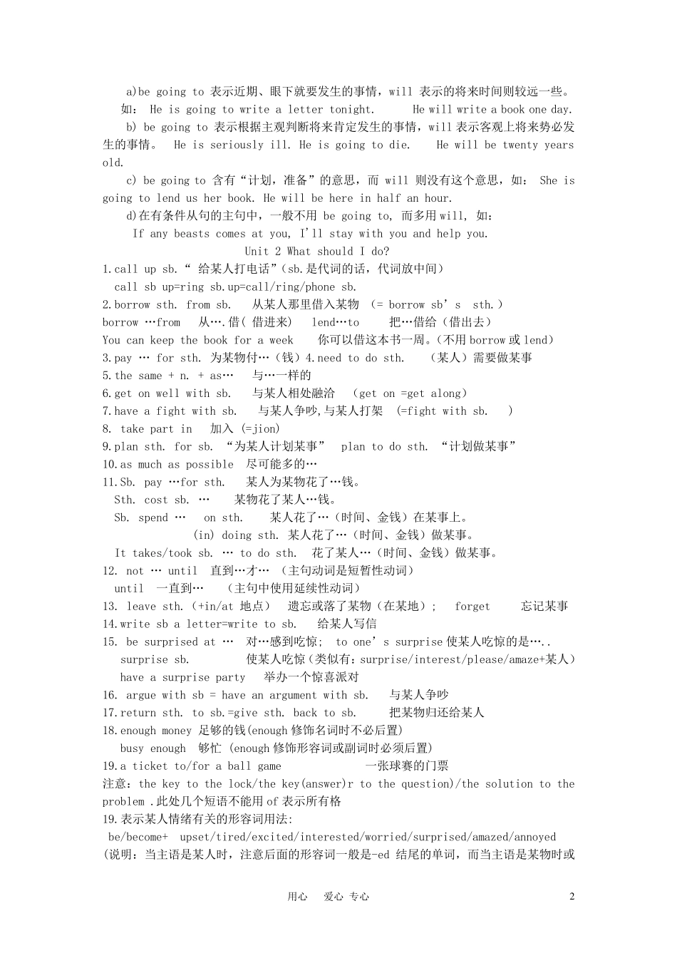 北师大版八年级英语下知识要点_第2页
