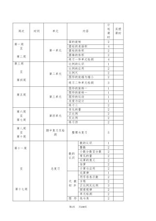 北师大版六年级数学下册全册教案