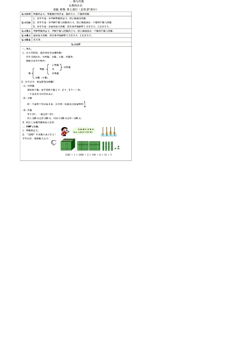 北师大版六年级数学下册总复习教案_第2页