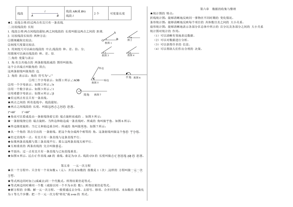 北师大版初一数学知识点总结(2012最新教材版)_第3页