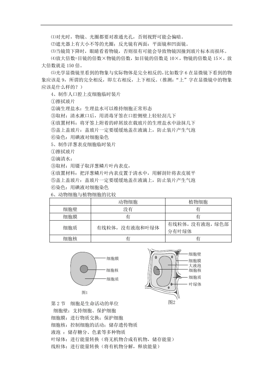 北师大版初中生物教材知识点考点汇总_第2页