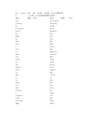 北师大版新教材初一七上英语汉语单词表