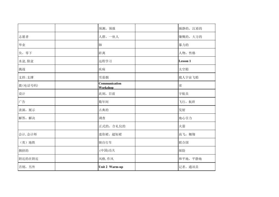 北师大版高中英语必修一单词表(默写版)_第2页