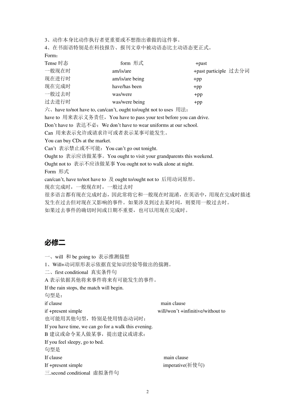 北师大版高中英语语法总结_第2页