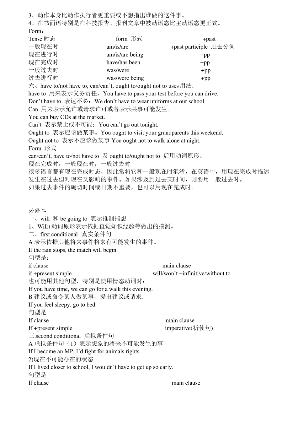 北师大版高中英语知识概要与语法总结(必修18)_第3页