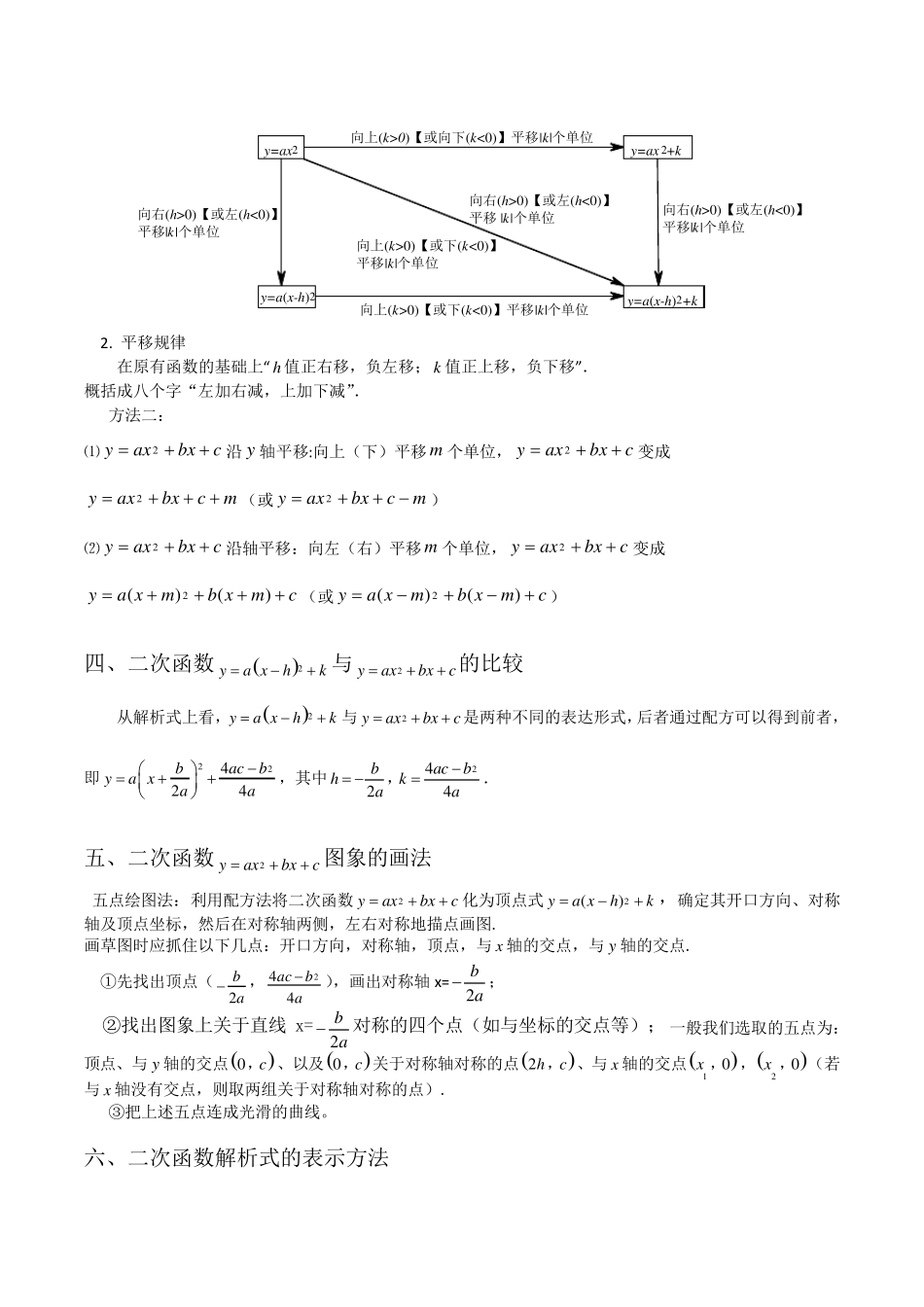 北师版九年级下册第二章二次函数知识点及习题_第3页