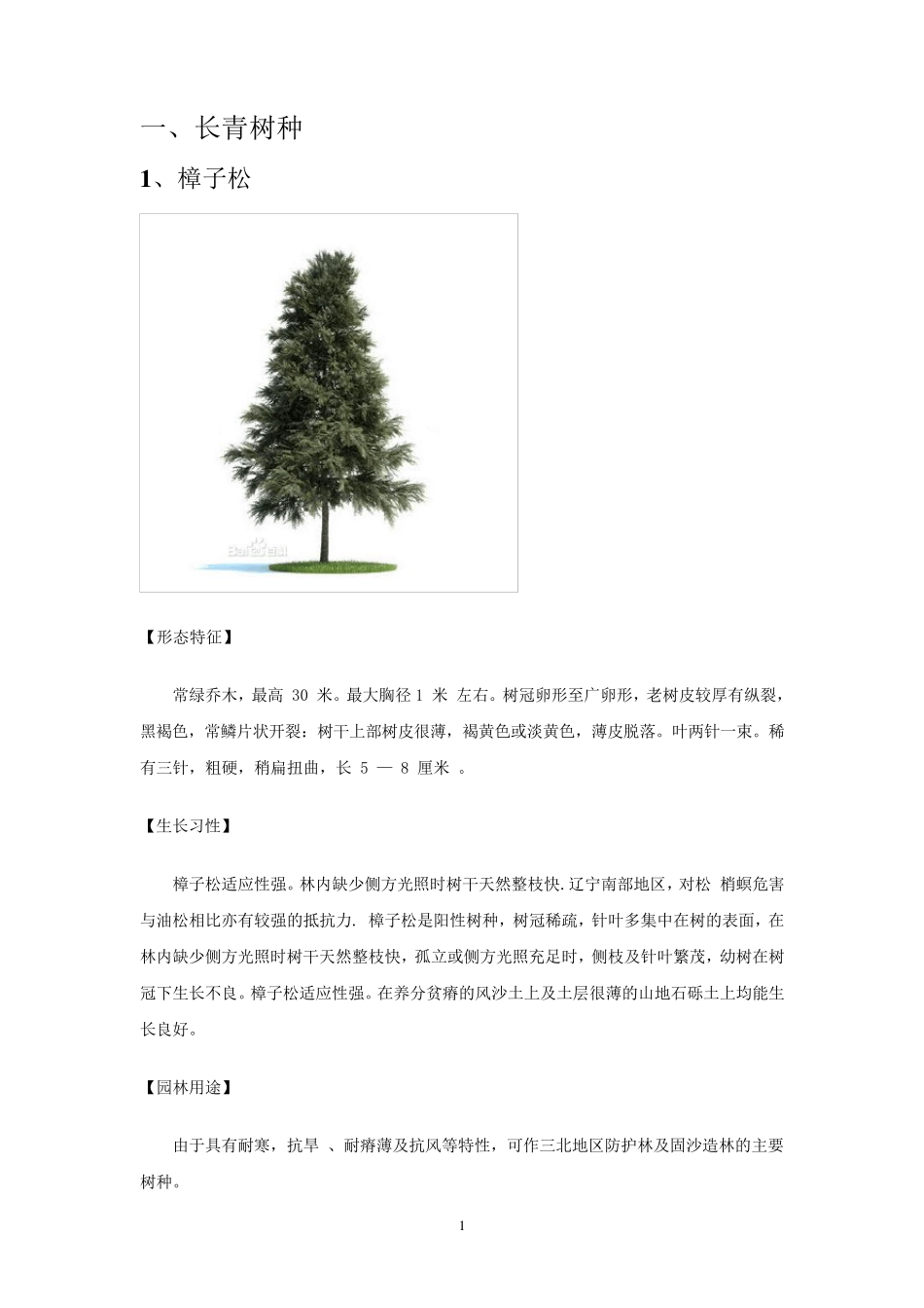 北方常见树种统计—乔木部分_第1页