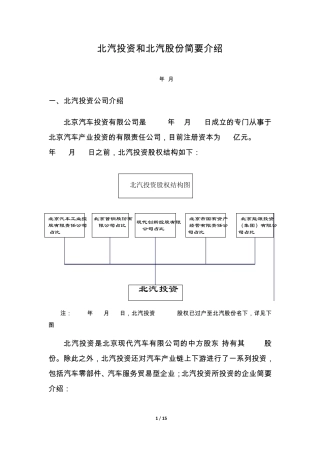 北汽股份简要介绍