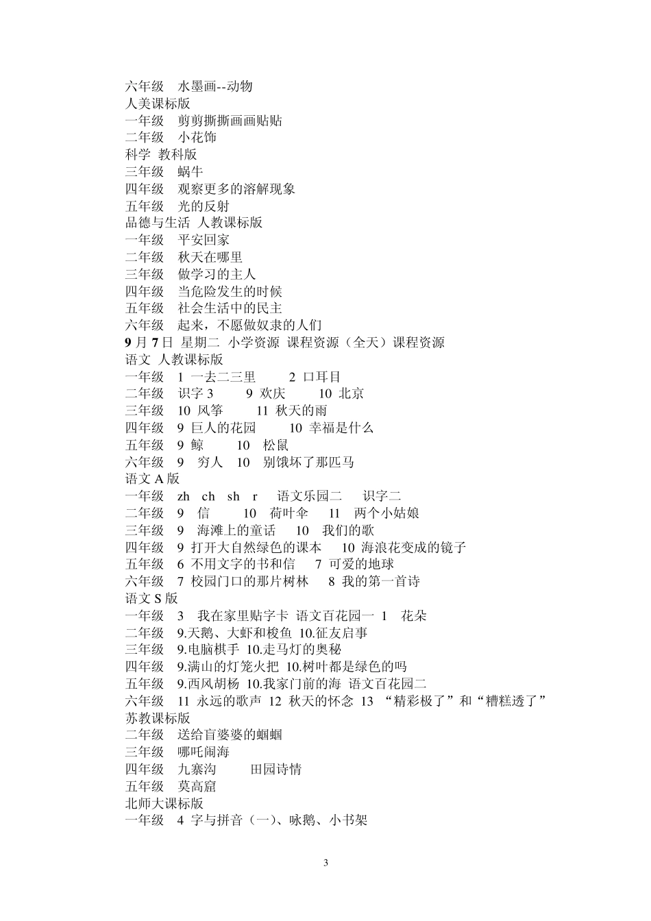 北羊台学校2010年下远程教育室远教资源接收记录_第3页