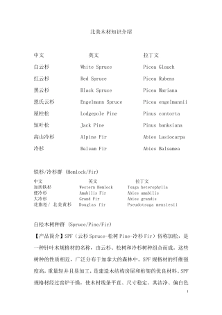 北美木材知识介绍