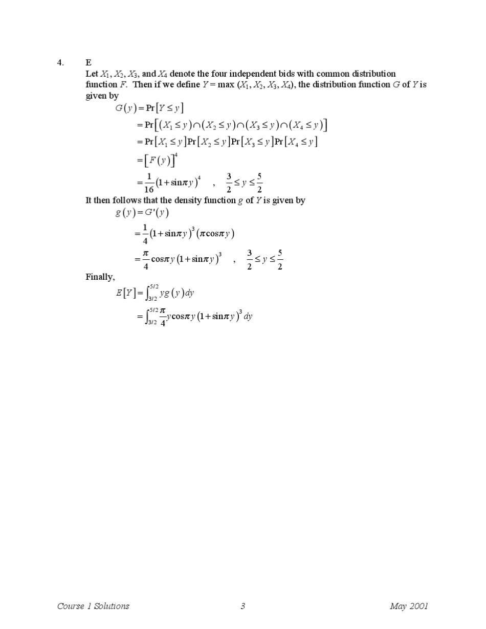 北美精算师(SOA)考试P2001年真题和注解_第3页