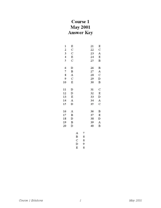 北美精算师(SOA)考试P2001年真题和注解