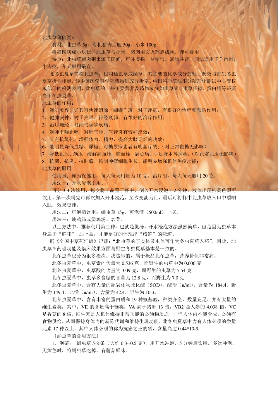 北虫草功效与食用方法_第1页