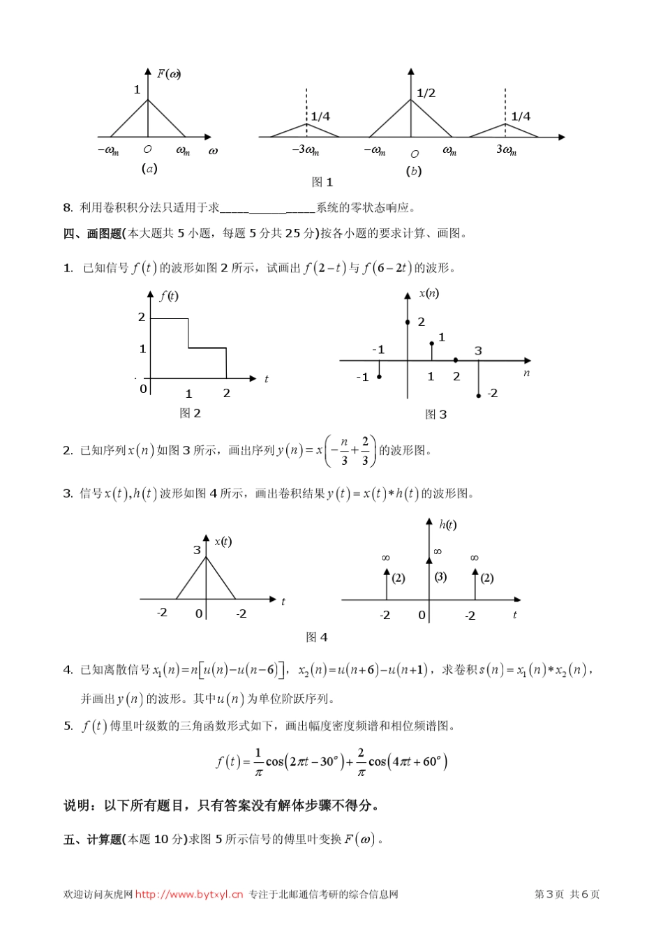 北邮2011年考研真题804信号与系统_第3页