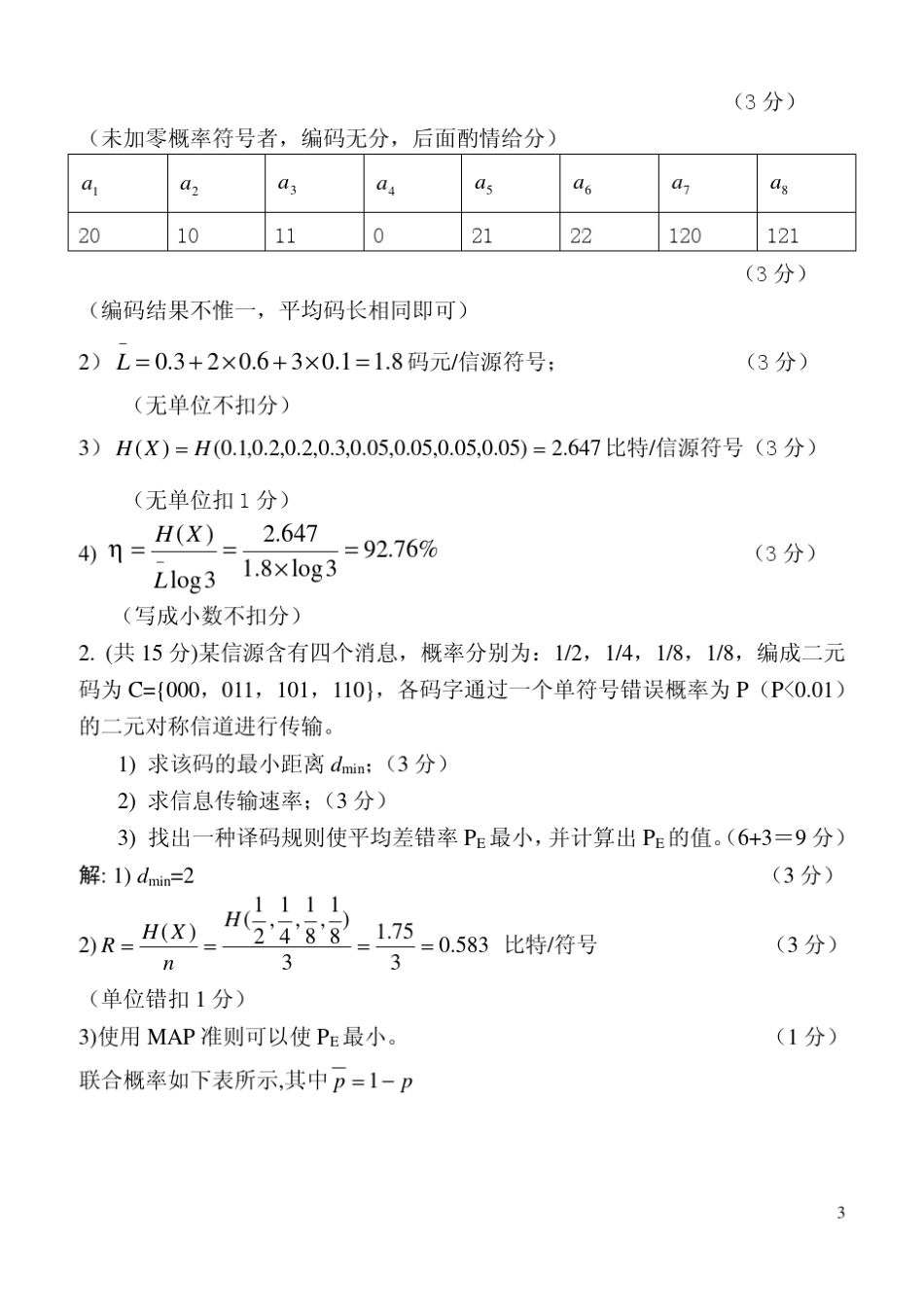 北邮信息论2008学年试题_第3页