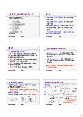 北邮信通院数字信号处理课件DSP07多率滤波器