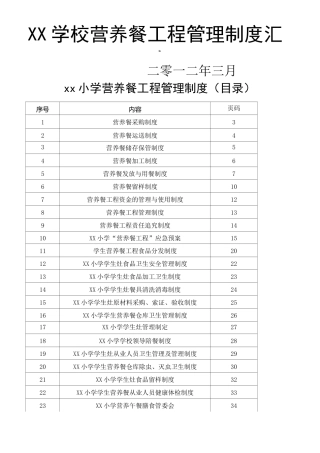 学生营养餐各种制度大全