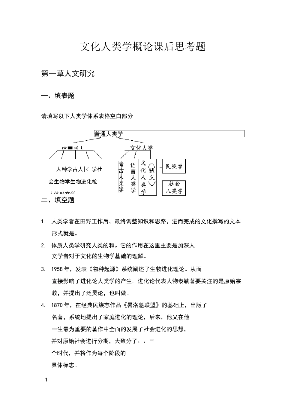 文化人类学概论课后思考题_第1页
