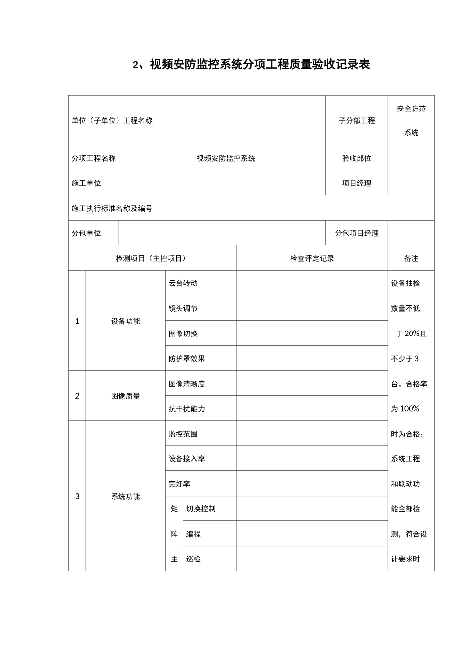 小区智能化系统工程质量验收记录表_第3页