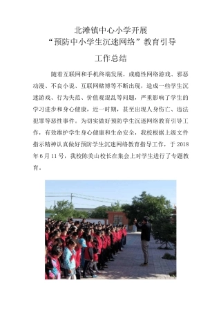 预防中小学生沉迷网络教育引导总结