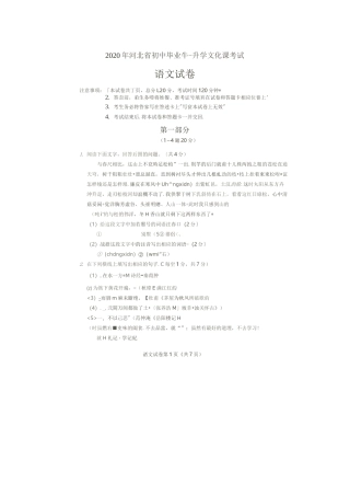 最新2020年河北中考试题