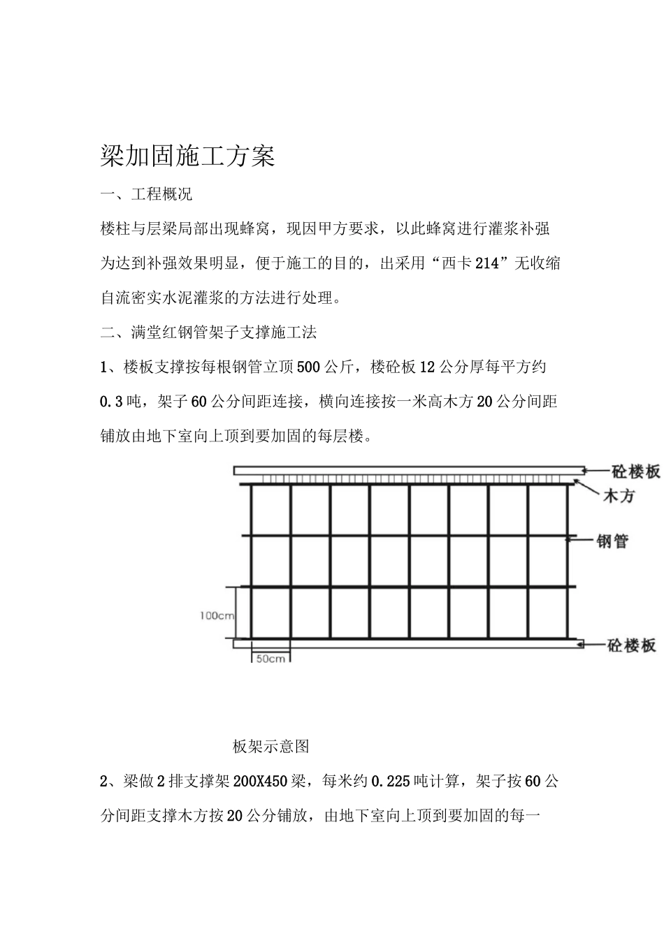 梁加固施工方案_第1页