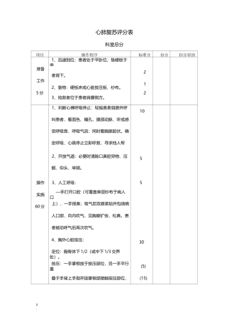 临床三基技能操作考核评分标准