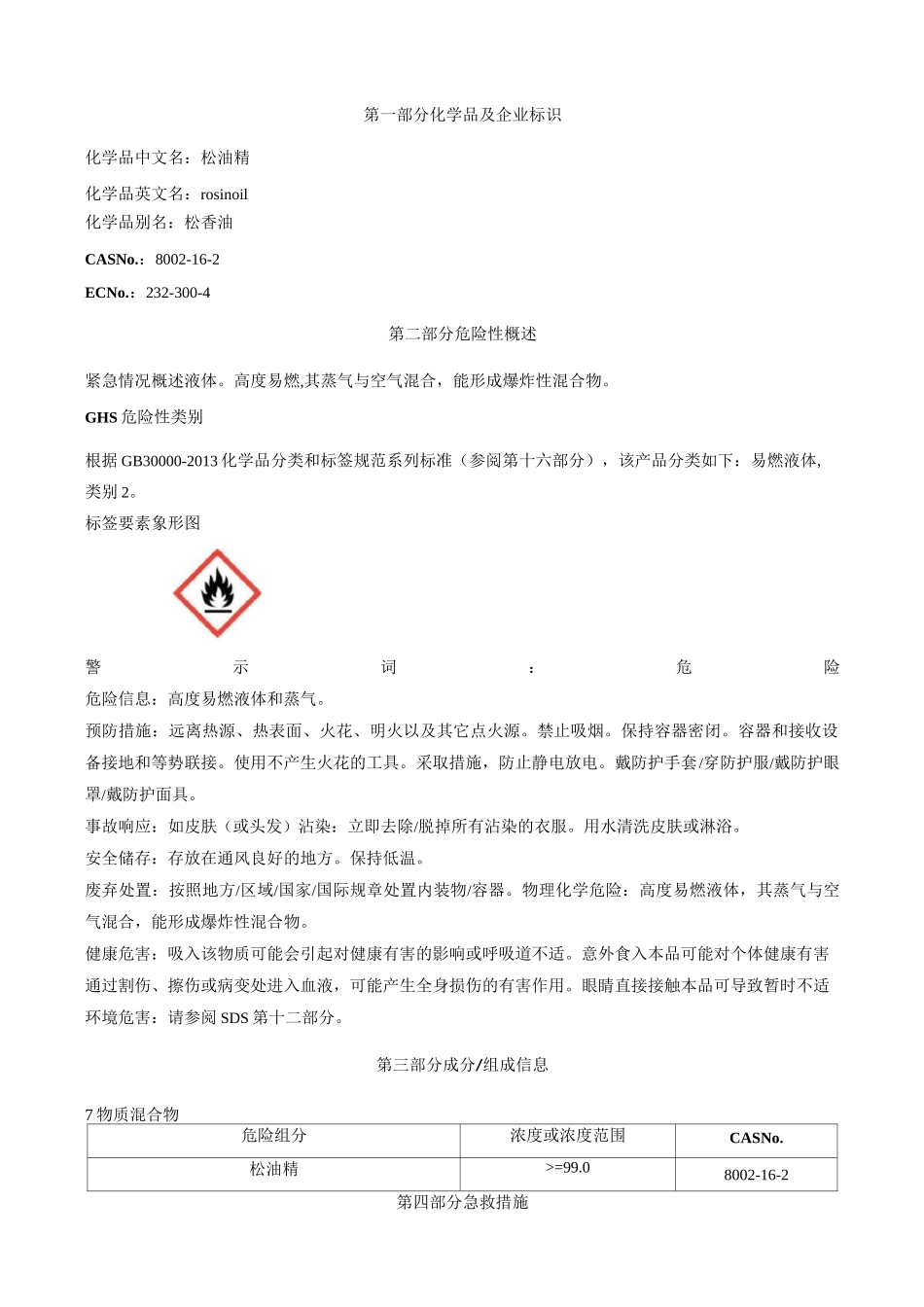 松油精-安全技术说明书MSDS_第1页