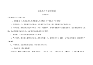 康复科发展规划