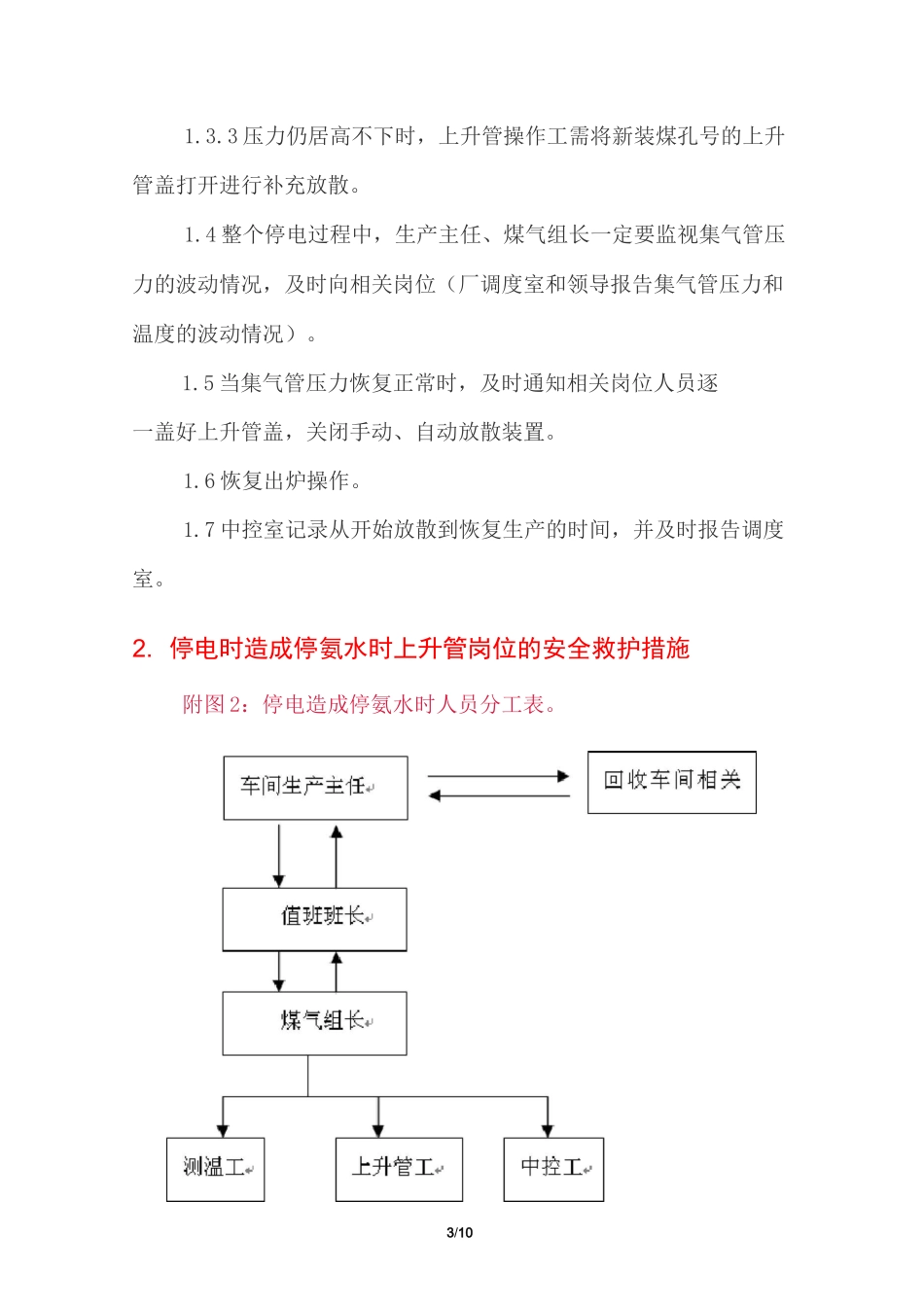 (焦化厂)煤化工企业发生紧急情况(突然停电、停水、停汽)时各岗位应急措施_第3页