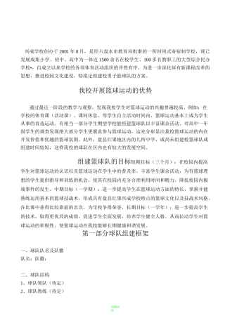 校篮球队组建方案