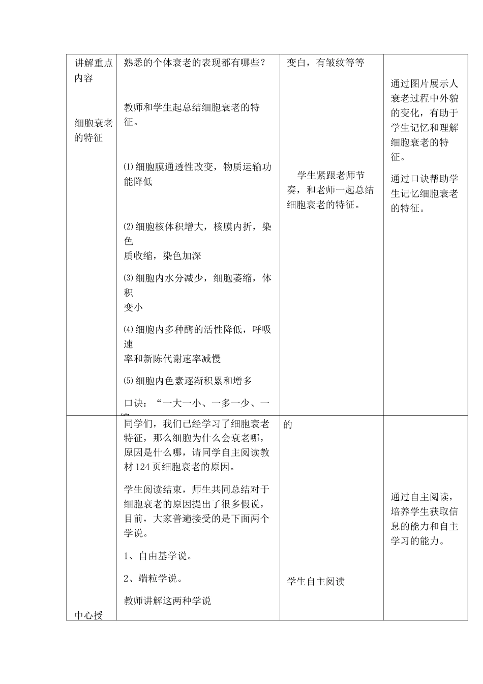 细胞的衰老和死亡教案_第3页