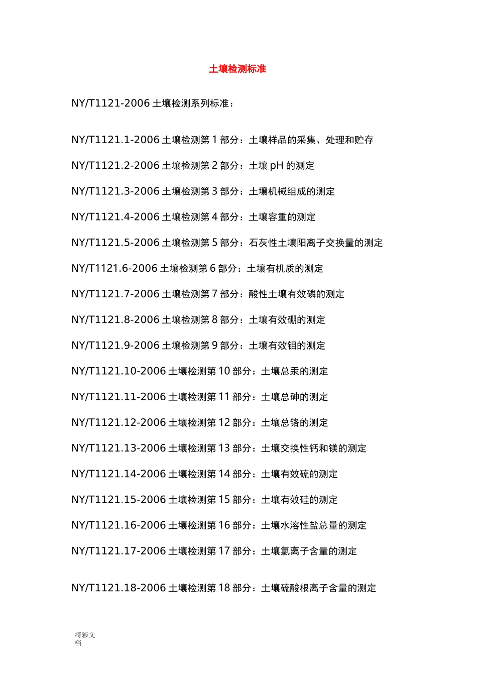 土壤检测实用实用标准_第1页