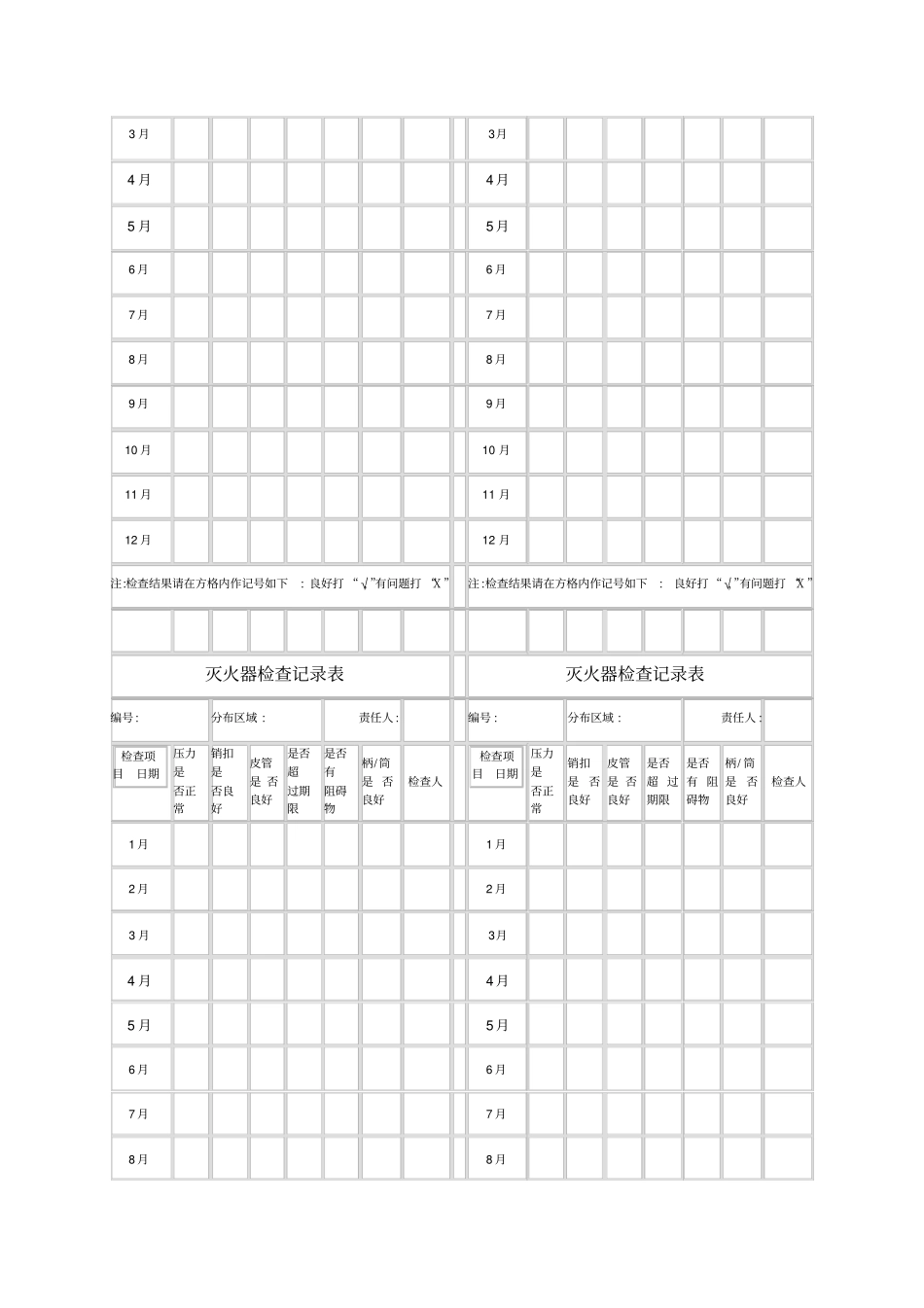 灭火器检查记录表模板_第2页