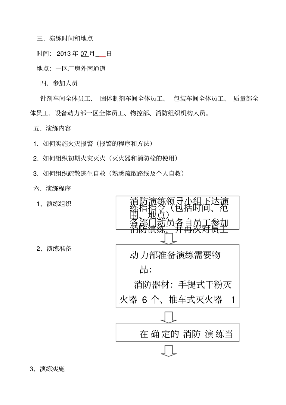 灭火应急处置和疏散逃生演练方案_第3页