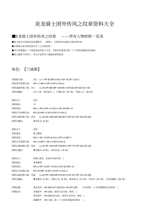 炎龙骑士团外传——风之纹讲