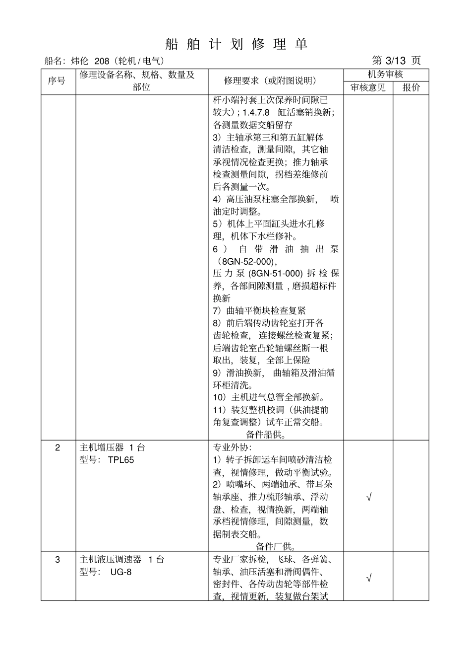 炜伦208轮修理单轮机部_第3页